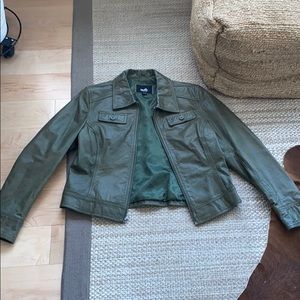 Green leather jacket
